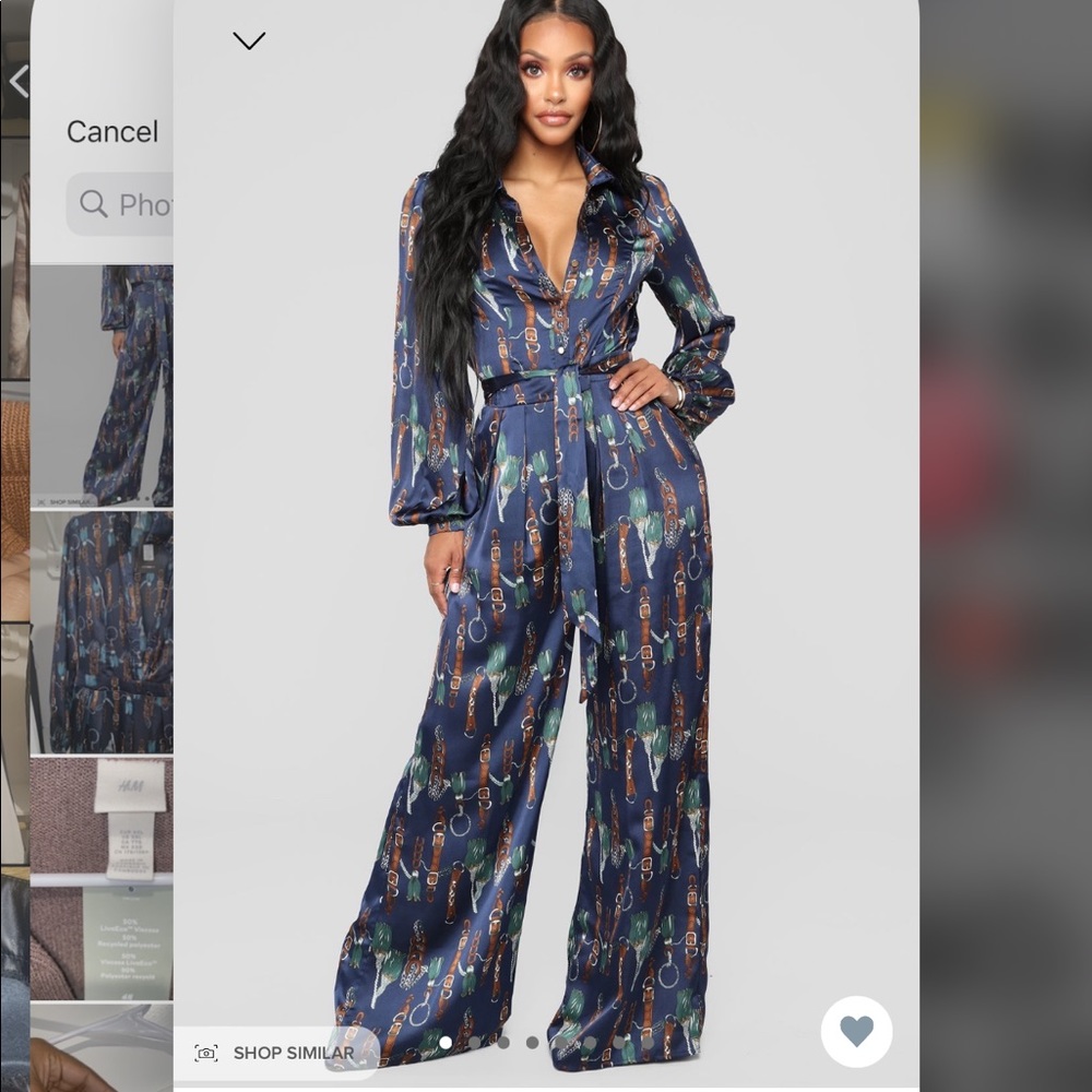 Satin Wide Leg Bodysuit Jumper
